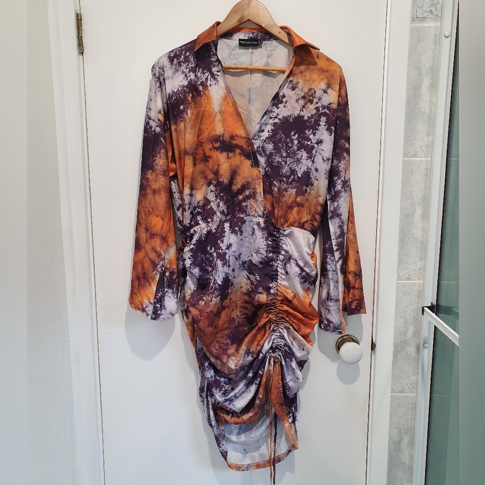 PrettyLittleThing dress with drawstring side ruching size US 8 (AUS 12 equiv) - Picture 2 of 8